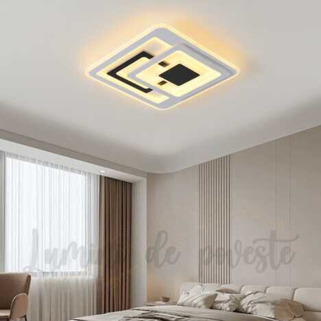 Plafoniera LED 196 W Twist Patrat, 4 surse de iluminare, Lumina: Cald, Natural, Rece, Echivalent 784