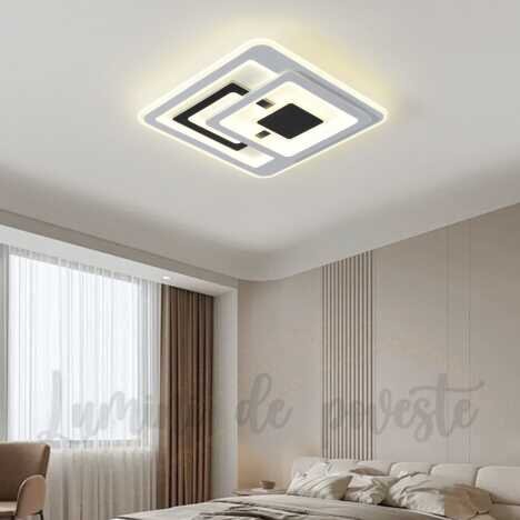 Plafoniera LED 196 W Twist Patrat, 4 surse de iluminare, Lumina: Cald, Natural, Rece, Echivalent 784