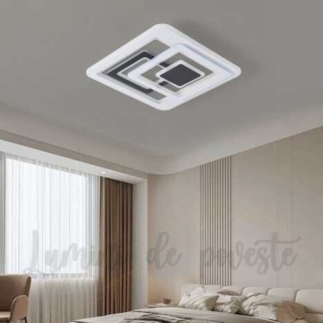 Plafoniera LED 196 W Twist Patrat, 4 surse de iluminare, Lumina: Cald, Natural, Rece, Echivalent 784